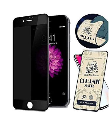 Apple iPhone 7 / 8 / SE Uyumlu BEYAZ Mat Seramik Parmak izi Bırakmayan Nano 9D Ekranı Tam Kaplayan Kavisli Kırılmaz Cam İnce Esnek Ekran Koruyucu iPhone 7 / 8 / SE  (Anti Parmak İzi)