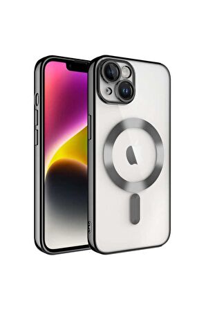 Apple iPhone 15 PLUS Kılıf Kamera Lens Korumalı Renkli Magsafe Şeffaf Silikon