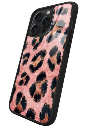 Apple iPhone 11 Pro Max Uyumlu Pembe Leopar Tasarımlı Parlak Silikon Kılıf