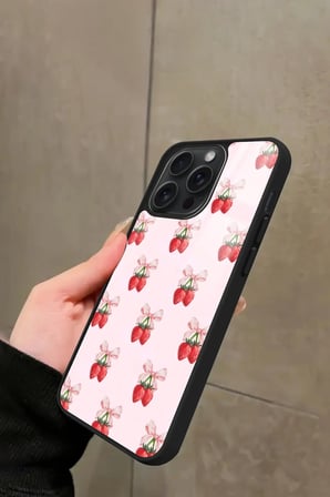 Apple iPhone 11 Pro Max Uyumlu Kiraz Tasarımlı Parlak Silikon Kılıf