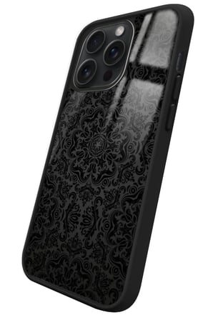 Apple iPhone 11 Pro Max Uyumlu Siyah Karışık Tasarımlı Parlak Silikon Kılıf