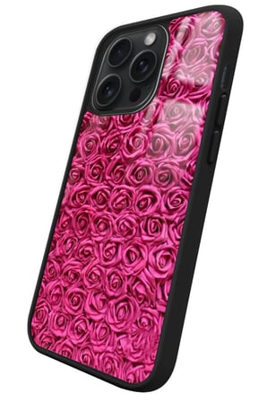 Apple iPhone 11 Pro Max Uyumlu Pembe Gül Tasarımlı Parlak Silikon Kılıf