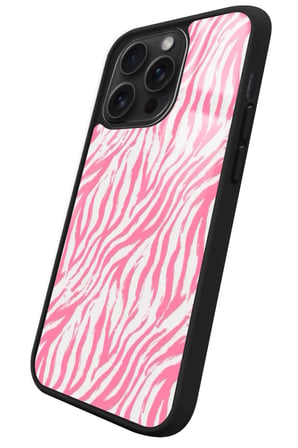 Apple iPhone 11 Pro Max Uyumlu Pembe Zebra Tasarımlı Parlak Silikon Kılıf