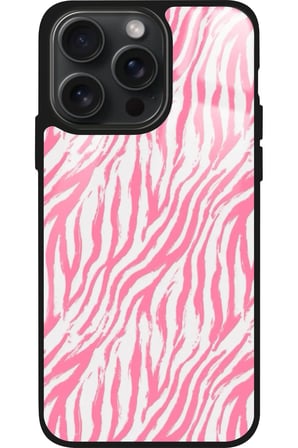 Apple iPhone 11 Pro Max Uyumlu Pembe Zebra Tasarımlı Parlak Silikon Kılıf