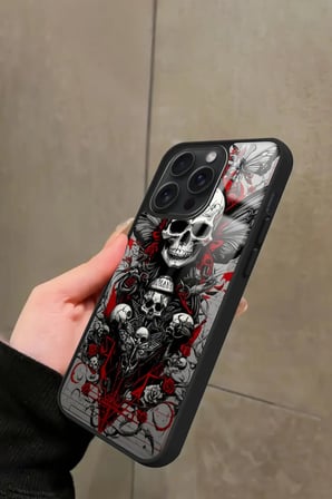 Apple iPhone 11 Pro Max Uyumlu Kurukafa Posteri Tasarımlı Parlak Silikon Kılıf