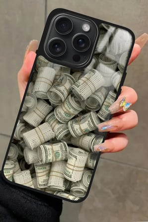 Apple iPhone 11 Pro Max Uyumlu Money Tasarımlı Parlak Silikon Kılıf