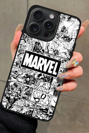 Apple iPhone 11 Pro Max Uyumlu Marvel Tasarımlı Parlak Silikon Kılıf
