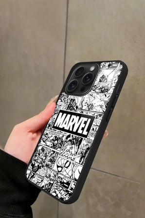 Apple iPhone 11 Pro Max Uyumlu Marvel Tasarımlı Parlak Silikon Kılıf