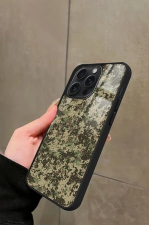 Apple iPhone 11 Pro Max Uyumlu Kamuflaj Tasarımlı Parlak Silikon Kılıf