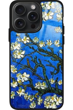 Apple iPhone 11 Pro Uyumlu Van Gogh Mavi Ağaç Tablo Tasarımlı Parlak Silikon Kılıf