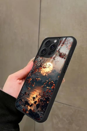 Apple iPhone 11 Pro Uyumlu Van Gogh Kırmızı Ağaç Tablo Tasarımlı Parlak Silikon Kılıf