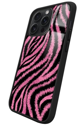 Apple iPhone 11 Pro Uyumlu Pembe Zebra Tasarımlı Parlak Silikon Kılıf