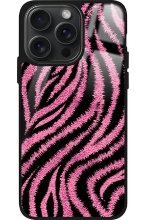 Apple iPhone 11 Pro Uyumlu Pembe Zebra Tasarımlı Parlak Silikon Kılıf