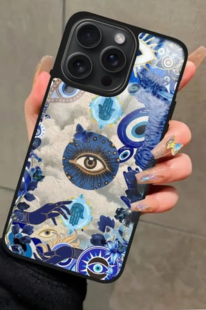 Apple iPhone 11 Pro Uyumlu Nazar Boncuğu Tasarımlı Parlak Silikon Kılıf