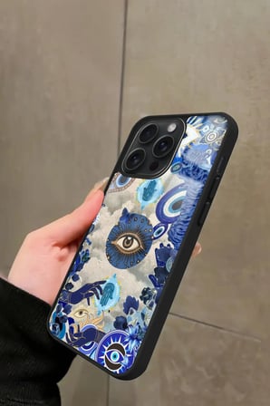 Apple iPhone 11 Pro Uyumlu Nazar Boncuğu Tasarımlı Parlak Silikon Kılıf