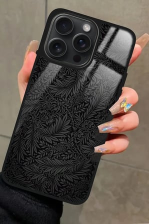Apple iPhone 11 Pro Uyumlu Siyah Karışık Tasarımlı Parlak Silikon Kılıf