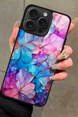 Apple iPhone 11 Pro Uyumlu Pembe Çiçek Tasarımlı Parlak Silikon Kılıf