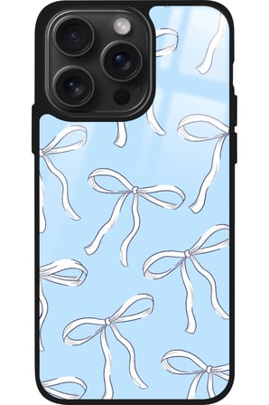 Apple iPhone 12 Pro Max Uyumlu Beyaz Kurdele Tasarımlı Parlak Silikon Kılıf