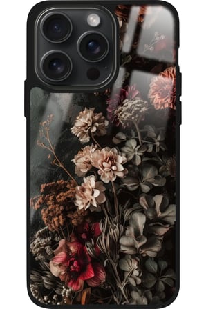 Apple iPhone 12 Pro Max Uyumlu Karışık Çiçek Tasarımlı Parlak Silikon Kılıf