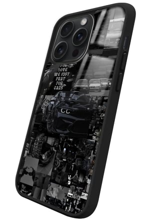 Apple iPhone 12 Pro Max Uyumlu Araba Posteri Tasarımlı Parlak Silikon Kılıf