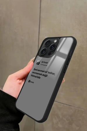 Apple iPhone 12 Pro Max Uyumlu Şarkı Sözü Tasarımlı Parlak Silikon Kılıf