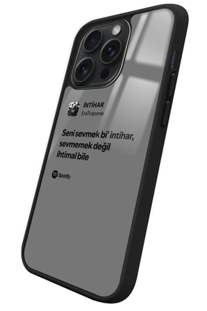 Apple iPhone 12 Pro Max Uyumlu Şarkı Sözü Tasarımlı Parlak Silikon Kılıf