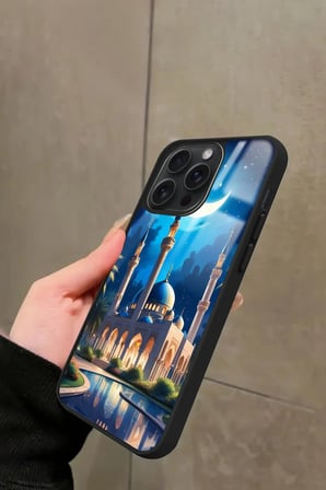 Apple iPhone 12 Pro Max Uyumlu Cami Tasarımlı Parlak Silikon Kılıf