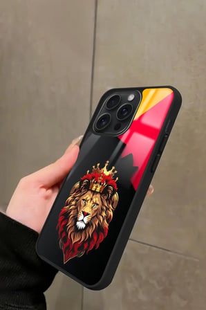 Apple iPhone 12 Pro Max Uyumlu Aslan Tasarımlı Parlak Silikon Kılıf