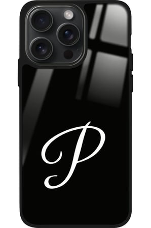 Apple iPhone 12 Pro Max Uyumlu P Harfi Yazılı Parlak Silikon Kılıf