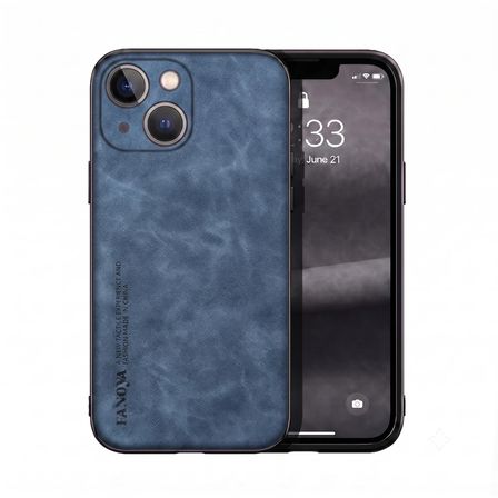 Apple iPhone 13 / 14 Uyumlu Kılıf Deri Görünümlü Şık Tasarım Hlt-Hide