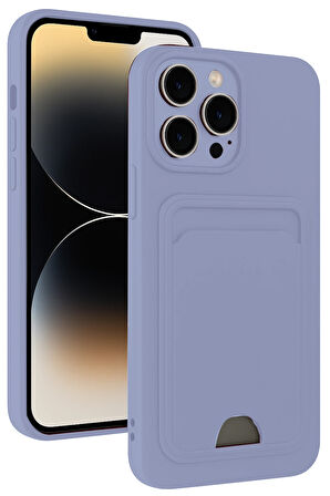 Apple iPhone 13 Pro Kılıf Kartlıklı Soft Silikon Azn-Kelvin