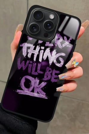 Apple iPhone 13 Pro Max Uyumlu Will Be Ok Yazılı Parlak Silikon Kılıf