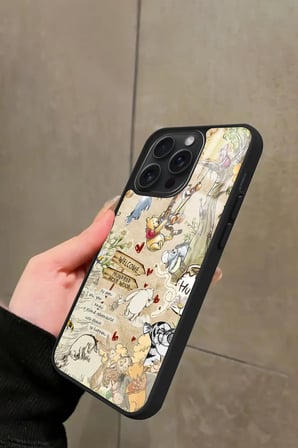 Apple iPhone 13 Pro Max Uyumlu Ayı Winnie Tasarımlı Parlak Silikon Kılıf