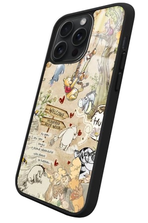 Apple iPhone 13 Pro Max Uyumlu Ayı Winnie Tasarımlı Parlak Silikon Kılıf