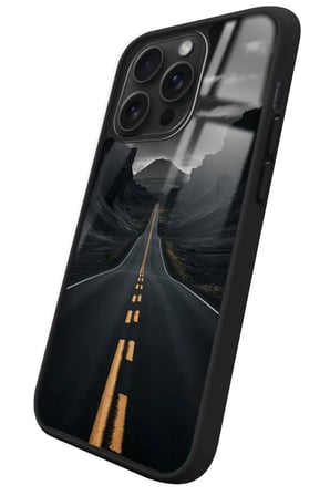Apple iPhone 13 Pro Max Uyumlu Yol Tasarımlı Parlak Silikon Kılıf