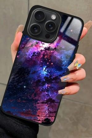 Apple iPhone 13 Pro Max Uyumlu Soyut Sanat Tasarımlı Parlak Silikon Kılıf