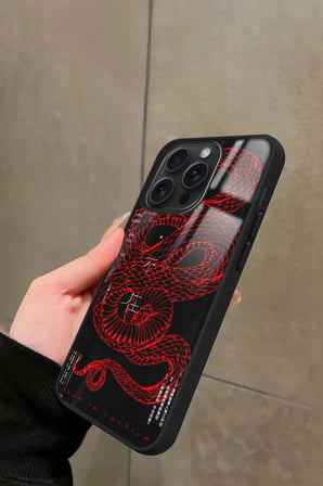 Apple iPhone 13 Pro Max Uyumlu Dragon Tasarımlı Parlak Silikon Kılıf
