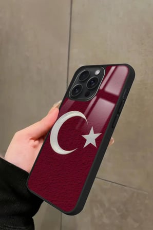 Apple iPhone 13 Pro Max Uyumlu Türk Bayrağı Tasarımlı Parlak Silikon Kılıf