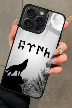 Apple iPhone 13 Pro Max Uyumlu Bozkurt Tasarımlı Parlak Silikon Kılıf