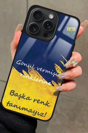 Apple iPhone 13 Pro Max Uyumlu Taraftar Sözü Yazılı Parlak Silikon Kılıf