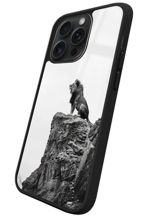 Apple iPhone 13 Pro Max Uyumlu Aslan Tasarımlı Parlak Silikon Kılıf