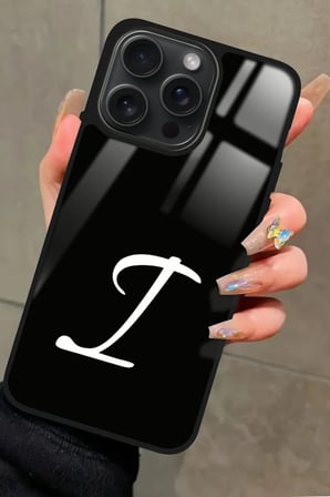 Apple iPhone 13 Pro Max Uyumlu I Harfi Yazılı Parlak Silikon Kılıf