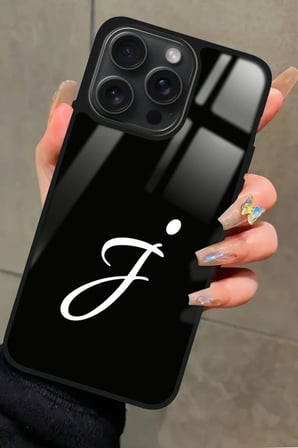 Apple iPhone 13 Pro Max Uyumlu J Harfi Yazılı Parlak Silikon Kılıf