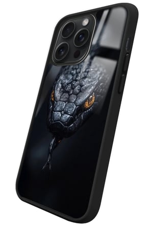 Apple iPhone 13 Pro Uyumlu Yılan Tasarımlı Parlak Silikon Kılıf