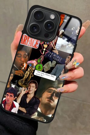 Apple iPhone 13 Pro Uyumlu Scarface Tasarımlı Parlak Silikon Kılıf
