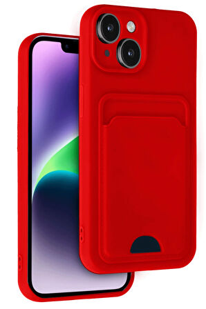 Apple iPhone 14 Kılıf Kartlıklı Soft Silikon Azn-Kelvin