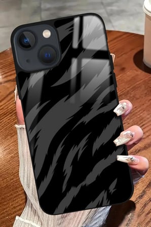 Apple iPhone 14 Plus Uyumlu Darbeye Dayanıklı Zebra Tasarımlı Parlak Silikon Kılıf