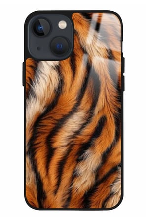 Apple iPhone 14 Plus Uyumlu Darbeye Dayanıklı Sarı Leopar Tasarımlı Parlak Silikon Kılıf