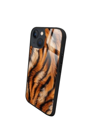 Apple iPhone 14 Plus Uyumlu Darbeye Dayanıklı Sarı Leopar Tasarımlı Parlak Silikon Kılıf