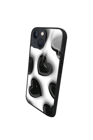 Apple iPhone 14 Plus Uyumlu Darbeye Dayanıklı Kalp Tasarımlı Parlak Silikon Kılıf